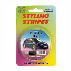Auto Styling Stripes 12mm Solid Pin Stripe Black